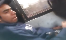 I paid a straight boy to jerk his cock in public bus